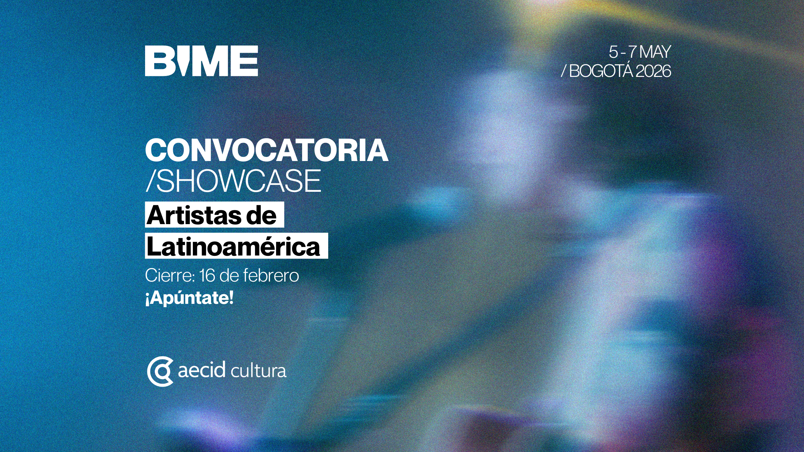 BIME Live x AECID: llamamiento a solistas y agrupaciones de América Latina para actuar en BIME Bogotá (5-7 mayo)